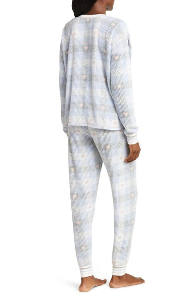 Shop Pj Salvage Ski Jam Thermal Pajamas In Blue Mist