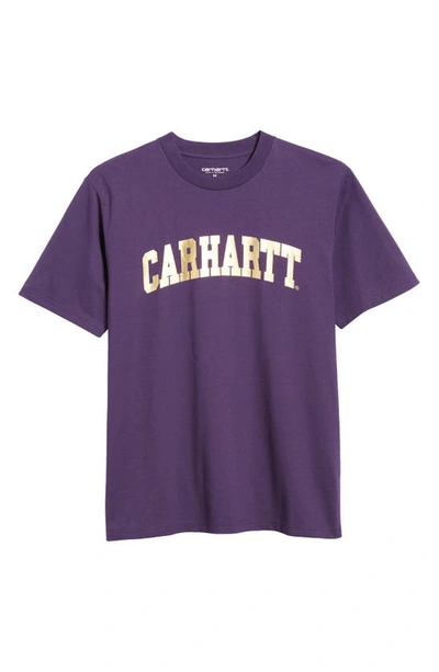 Shop Carhartt University T-shirt In Cassis / Gold