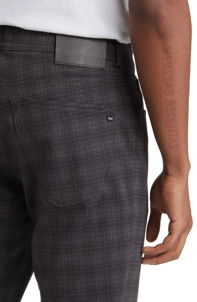 Shop Brax Chuck Plaid Hi Flex Slim Fit Five-pocket Pants In Cement