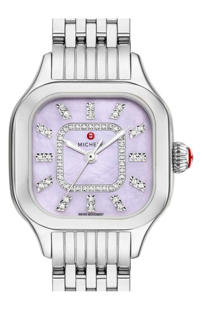 Shop Michele Meggie Diamond Dial Bracelet Watch, 29mm In Silver - Nordstrom Exclusive