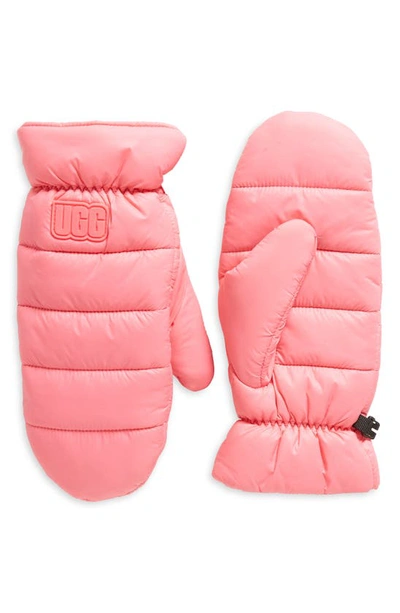 Shop Ugg Maxi All Weather Insulated Mittens In Cosmo Pink