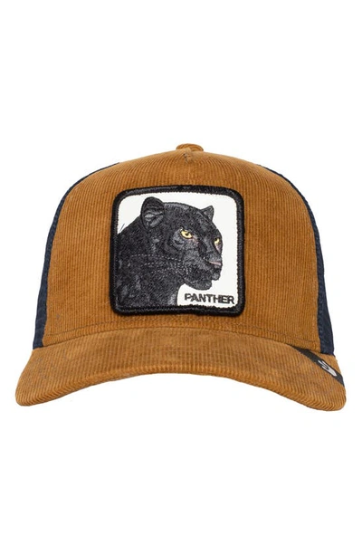 Shop Goorin Bros Panthuroy Panther Patch Corduroy Trucker Hat In Whiskey
