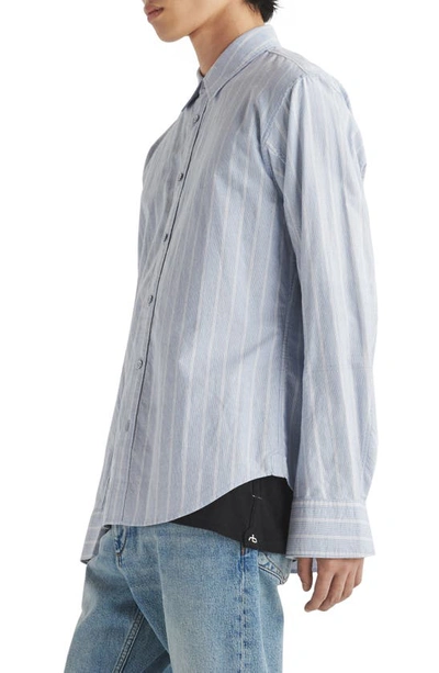 Shop Rag & Bone Fit 2 Slim Fit Engineered Oxford Stripe Cotton Button-up Shirt In Blustripe