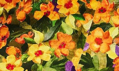 Shop Desigual Floral Garden Faux Wrap Miniskirt In Orange