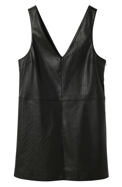 Shop Desigual Sleeveless Faux Leather Dress In Black