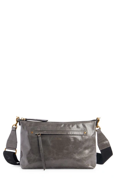 Shop Isabel Marant Nessah Wardy Leather Crossbody Bag In Anthracite