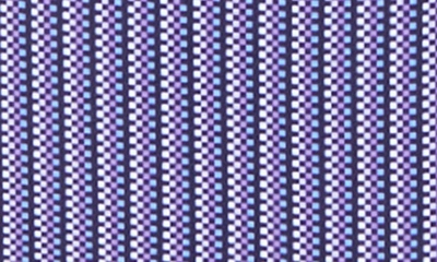 Shop Wrk W.r.k Checkerboard Stripe Performance Dress Shirt In Purple