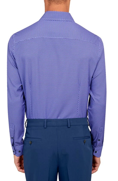 Shop Wrk W.r.k Geometric Print Performance Dress Shirt In Purple