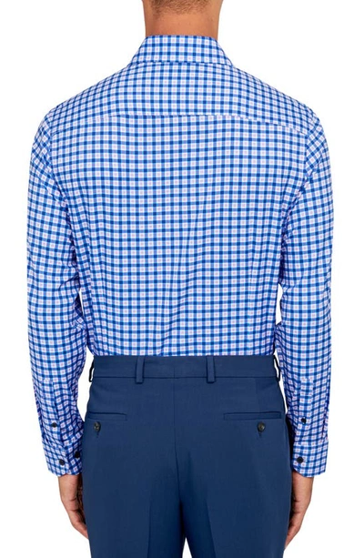 Shop Wrk Check Performance Dress Shirt In Lilac/ Blue