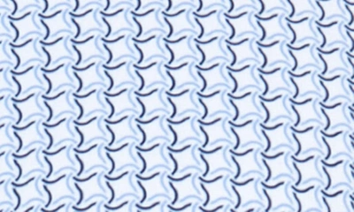 Shop Wrk Squiggle Geometric Print Performance Dress Shirt In White/ Blue
