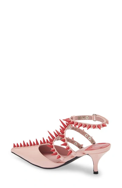 Shop Jeffrey Campbell Step-on-it Pointed Toe Pump In Pink Red Combo