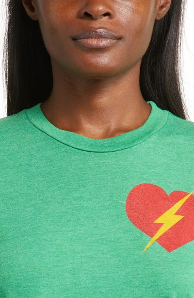 Shop Aviator Nation Bolt Heart Cotton Blend Graphic T-shirt In Kelly Green