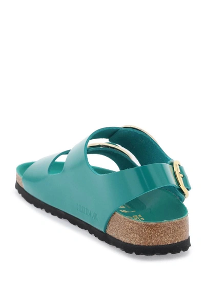 Shop Birkenstock 'milano' Big Buckle Sandals In Green
