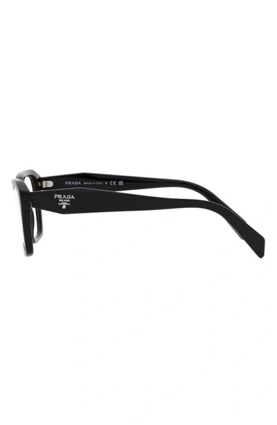 Prada 55mm Square Optical Glasses In Black