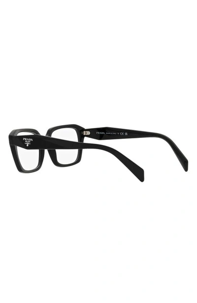 Prada 55mm Square Optical Glasses In Black