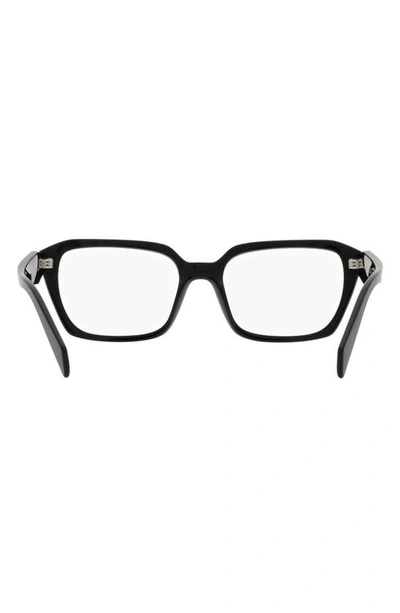 Prada 55mm Square Optical Glasses In Black