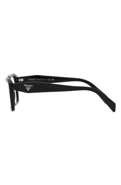 Prada 55mm Square Optical Glasses In Black