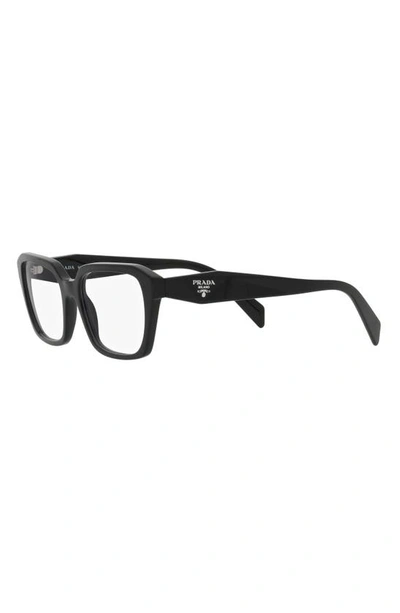 Prada 55mm Square Optical Glasses In Black
