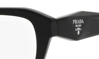 Prada 55mm Square Optical Glasses In Black