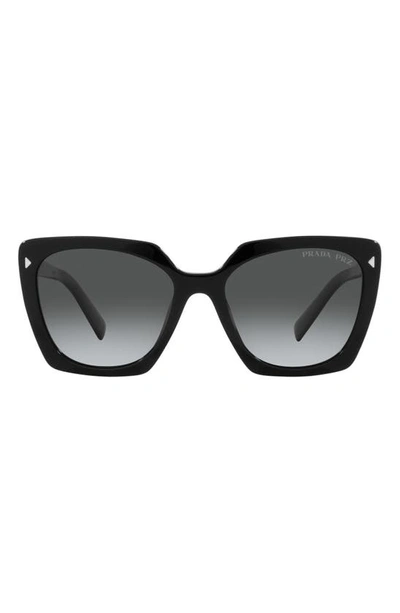 Shop Prada 54mm Gradient Polarized Square Sunglasses In Black