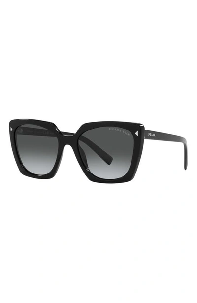 Shop Prada 54mm Gradient Polarized Square Sunglasses In Black