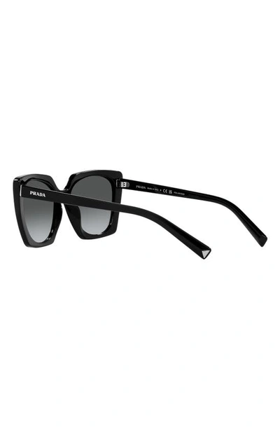 Prada 54mm Gradient Polarized Square Sunglasses In Black