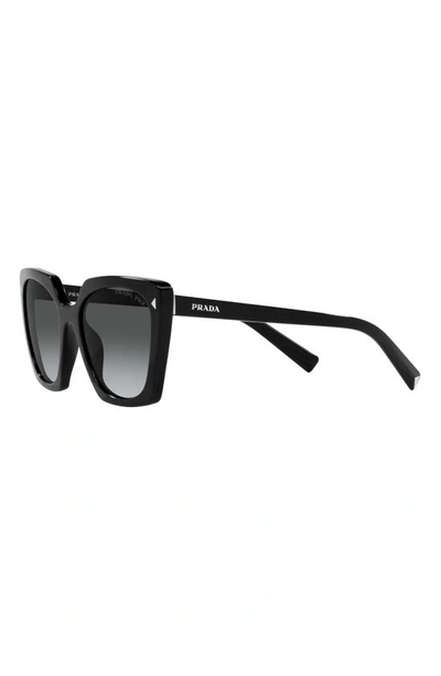 Prada 54mm Gradient Polarized Square Sunglasses In Black