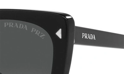 Prada 54mm Gradient Polarized Square Sunglasses In Black