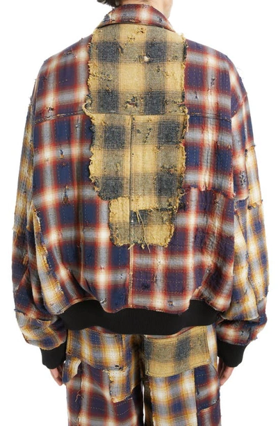 Shop Givenchy Distressed Oversize Workwear Jacket In Multicolored