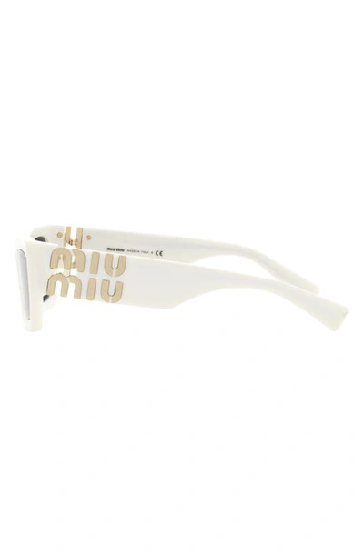 Miu Miu Womens White Mu 09ws Rectangle-frame Acetate Sunglasses In White