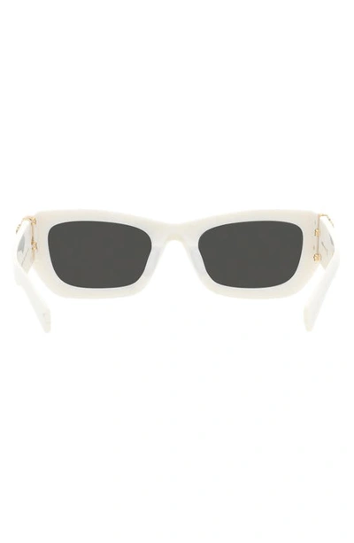 Shop Miu Miu 53mm Rectangular Sunglasses In White