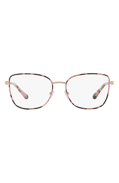 Shop Michael Kors Empire 54mm Square Optical Glasses In Rose Gold