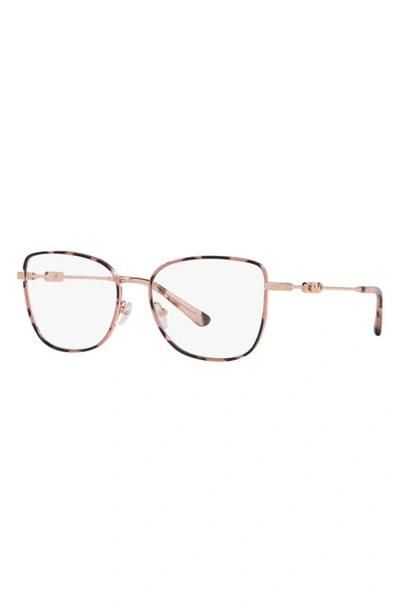 Shop Michael Kors Empire 54mm Square Optical Glasses In Rose Gold