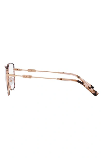 Shop Michael Kors Empire 54mm Square Optical Glasses In Rose Gold