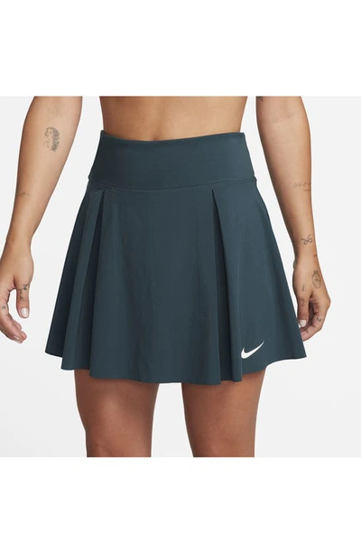 Shop Nike Club Dri-fit Skirt In Deep Jungle/ White