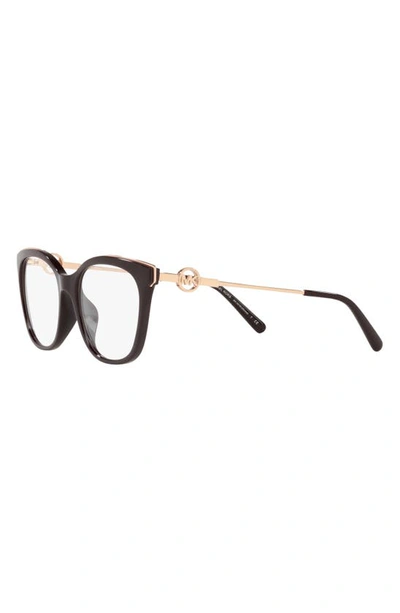 Shop Michael Kors 54mm Square Optical Glasses In Cordovan