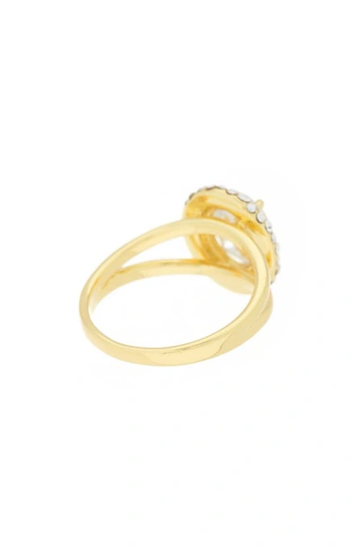 Shop Covet Cz Halo Engagement Style Ring In Gold