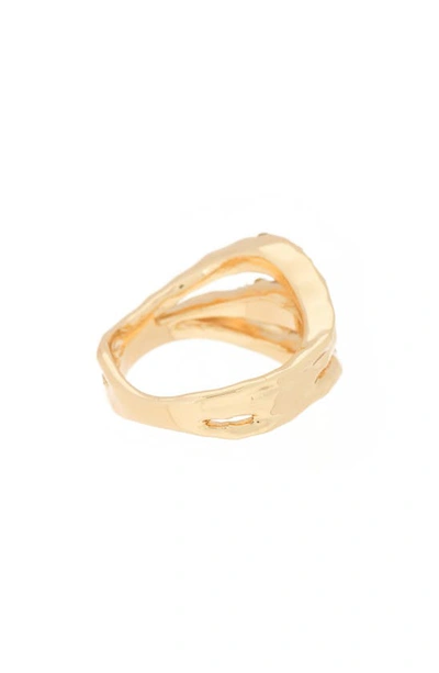 Shop Covet Cz Pavé Faux Stack Ring In Gold