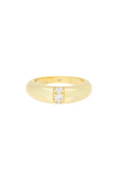 Shop Covet Cz Center Band Bubble Ring In Gold