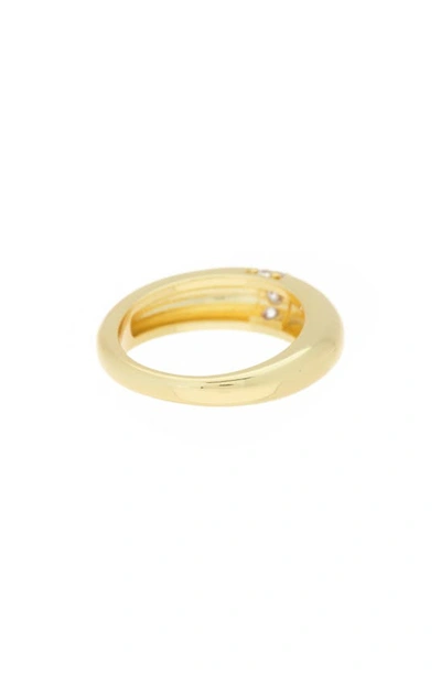 Shop Covet Cz Center Band Bubble Ring In Gold