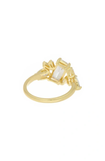 Shop Covet Cz Baguette Cluster Ring In Gold