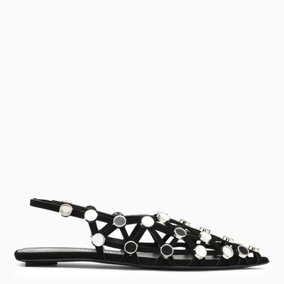 Shop Attico The  Grid Ballerina In Black