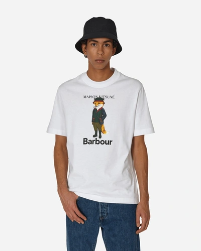 Shop Barbour Maison Kitsuné Fox Beaufort T-shirt In White