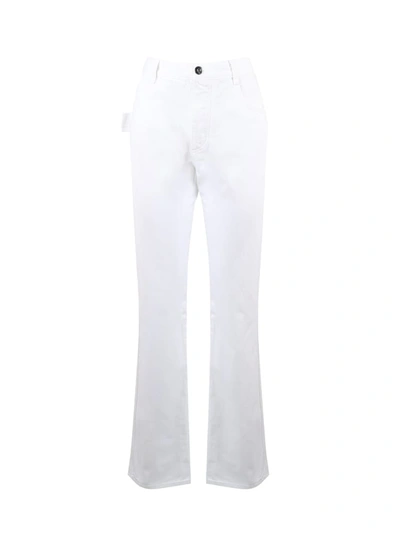 Shop Bottega Veneta Flared Jeans In Soft Denim In White