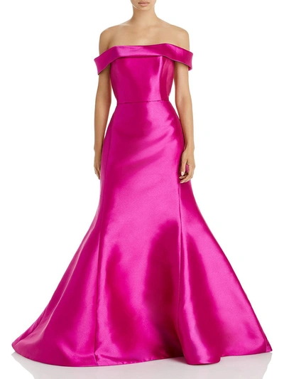 Shop Amsale Mikado Womens Formal Off-the-shoulder Evening Dress In Pink