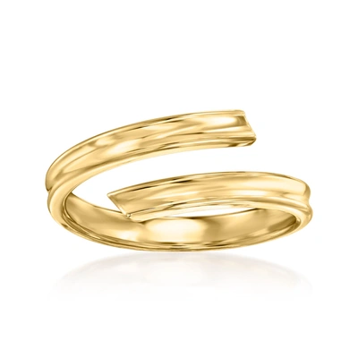 Shop Ross-simons Italian 14kt Yellow Gold Grooved Bypass Ring