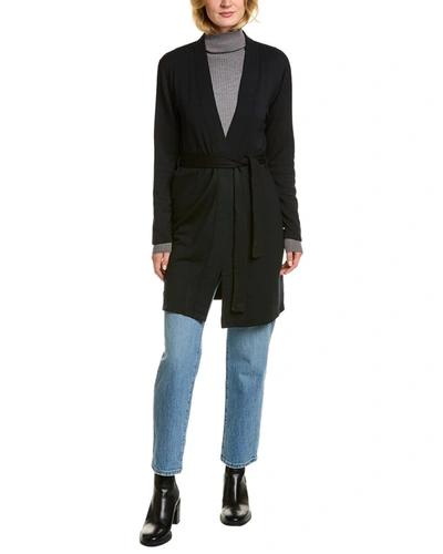 Shop Stateside Softest Fleece Belted Cardigan In Black