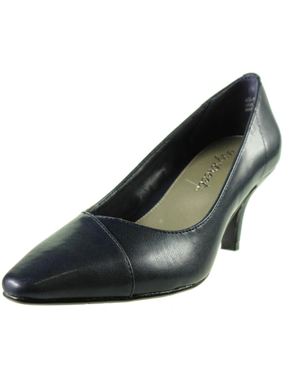 EASY STREET CHIFFON WOMENS FAUX LEATHER POINTED TOE PUMPS 