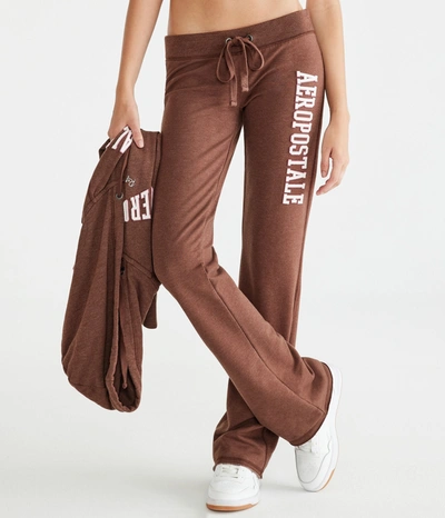 Aéropostale Logo Fit & Flare Sweatpants In Brown