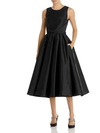 Shop Amsale Womens Taffeta Sleeveless Fit & Flare Dress In Black